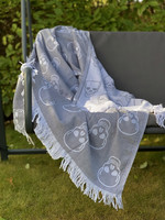 Hammam Towel Jacquard Skull Grey