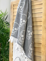 Hammam Towel Jacquard Skull Grey