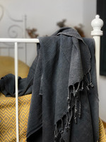 Hamam-pyyhe Kivipesty Trend Musta 180 x 90, 100%puuvillaa