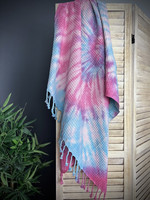 Hamam Handduk Waffle Batik Aqua Pink