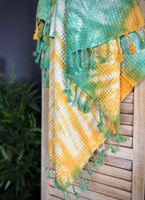 Hamam Handduk Waffle Batik Ockra Jade