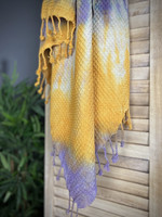 Hamam Handduk Waffle Batik Violet Ockra