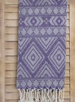 Hamam-pyyhe Oriental Violetti  Käsinkudottu 180 x 95, 100%puuvillaa