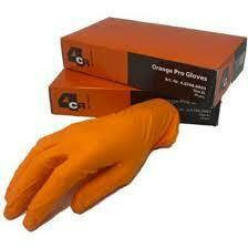 4CR 6768 Puuteroimaton oranssi nitrile käsine 50kpl/pkt