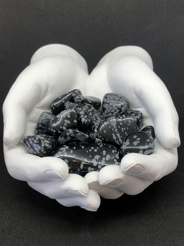 Lumihiutale - Obsidiaani, rumpuhiottu