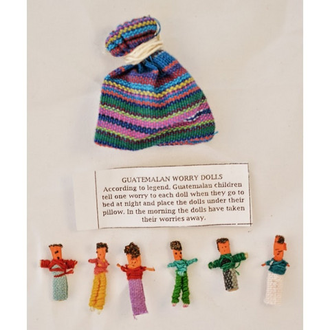 Guatemalaiset Huolinuket pussissa, 6 kpl - Worry Dolls
