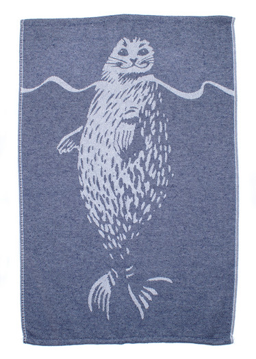 Retrologo -keittiöpyyhkeet (mustikansininen)