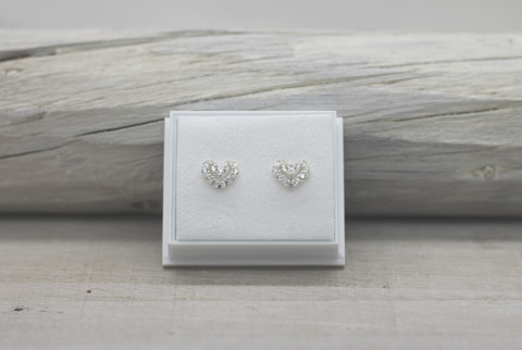 Sterling silver earrings heart zirkon