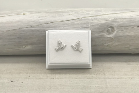 Sterling silver earrings bird zirkon