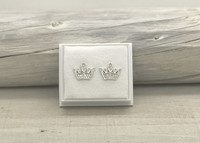 Sterling silver earrings crown zirkon