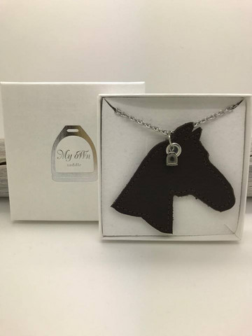 Grando -leather necklace I small, brown