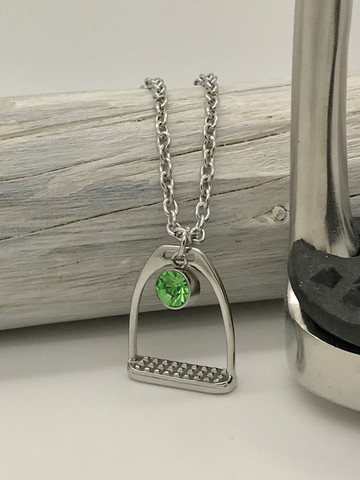 Believe -stirrup necklace 70cm green