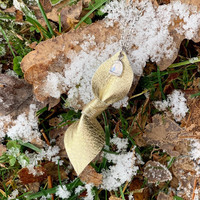 Arctic -leather necklace, gold
