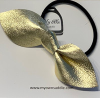 Arctic -leather hair bobble big, gold