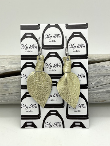 Arctic -leather earrings small, gold