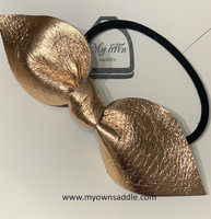 Arctic -leather hair bobble big, Rose gold