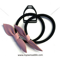 Arctic -leather hair bobble small, 2 pcs light pink
