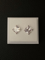 Sterling silver earrings, clear zirkon (big)