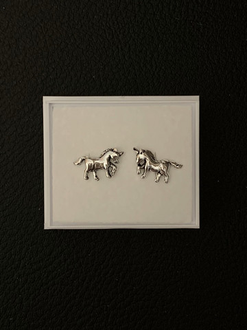 Hopeiset korvakorut, unicorn hevonen