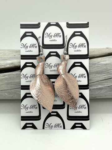 Arctic -leather earrings small, rose gold