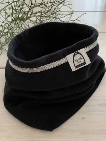 Tube Scarf My oWn saddle, 100% cotton, black with bling bling