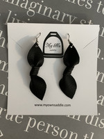 Arctic -leather earrings big, black