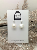 Sterling Silver 925 earrings, freshwater pearl, white