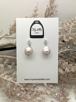 Sterling Silver 925 earrings, freshwater pearl, light pink