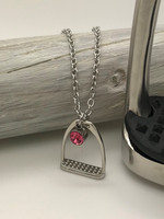 Believe -stirrup necklace 70cm pink