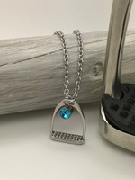 Believe -stirrup necklace 70cm light blue