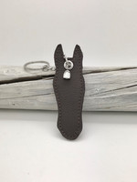 Grando -leather key holder/bag charm II, brown