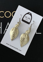 Arctic -leather earrings small, gold