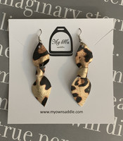 Arctic -leather earrings, big, leopard