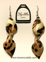 Arctic -leather earrings, big, leopard