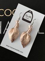 Arctic -leather earrings small, rose gold