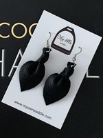Arctic -leather earrings small, black