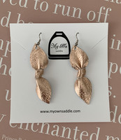 Arctic -leather earrings, big, rosegold