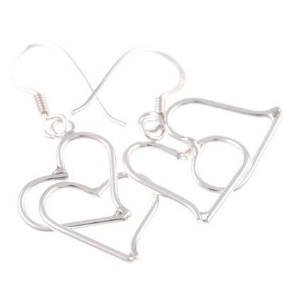 Silver Bar- Heart big twin, korvakorut hopeaa