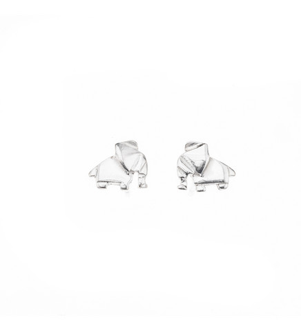 Silver Bar- Origami elefant, hopeakorvakorut