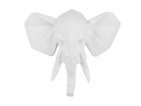 PT- Elephant Wall Head 45 cm Origami. Seinäkoriste 