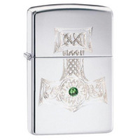 Zippo- sytytin, 250HAM - Thorin vasara vihreä swarovski kristalli