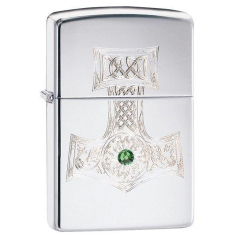 Zippo- sytytin, 250HAM - Thorin vasara vihreä swarovski kristalli