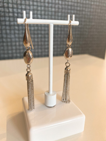 Silver Bar- Tassel, hopeakorvakorut