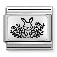 Nomination Italy- Classic, Silvershine Rabbit Flowers