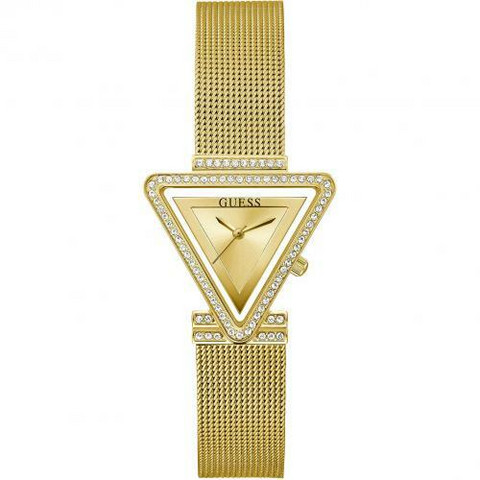 GUESS- Acciaio Mesh Gold Dorato Swarovski, naisten rannekello