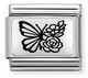 Nomination Italy- Classic, Silvershine Butterfly with Flowers