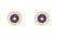 Ted Baker- Kulta ja Violetti Tempany Amel Logo Button Stud Korvakorut