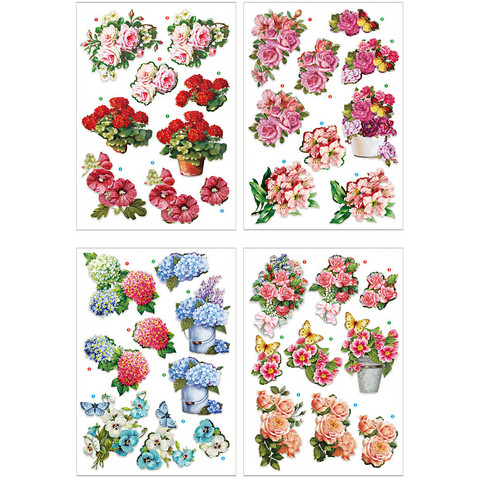 3D-kuvat kukat 4 arkkia
