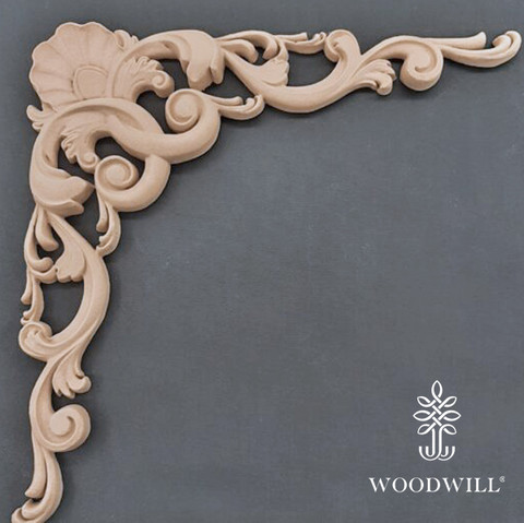 Wood Carving Decorative Corner 25.5cm x 25.5cm