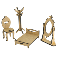 3D Figuurit nukkekotien ja shadow boxes koristeluun